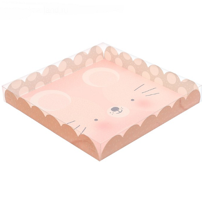 Коробка д/кондитерских изделий с PVC-крышкой Счастья!, 21*21*3 см 3130919