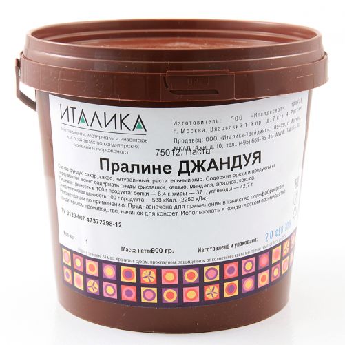 Паста ПРАЛИНЕ ДЖАНДУЯ (ведро 0,9 кг) 75012